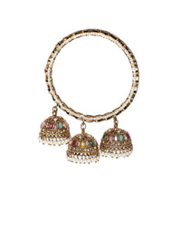 PANASH Set Of 2 Gold-Plated Stone Studded Latkan Style Bangles