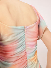 DressBerry Flirty-Fit Dyed Net-Layered Ruched Mini Dress