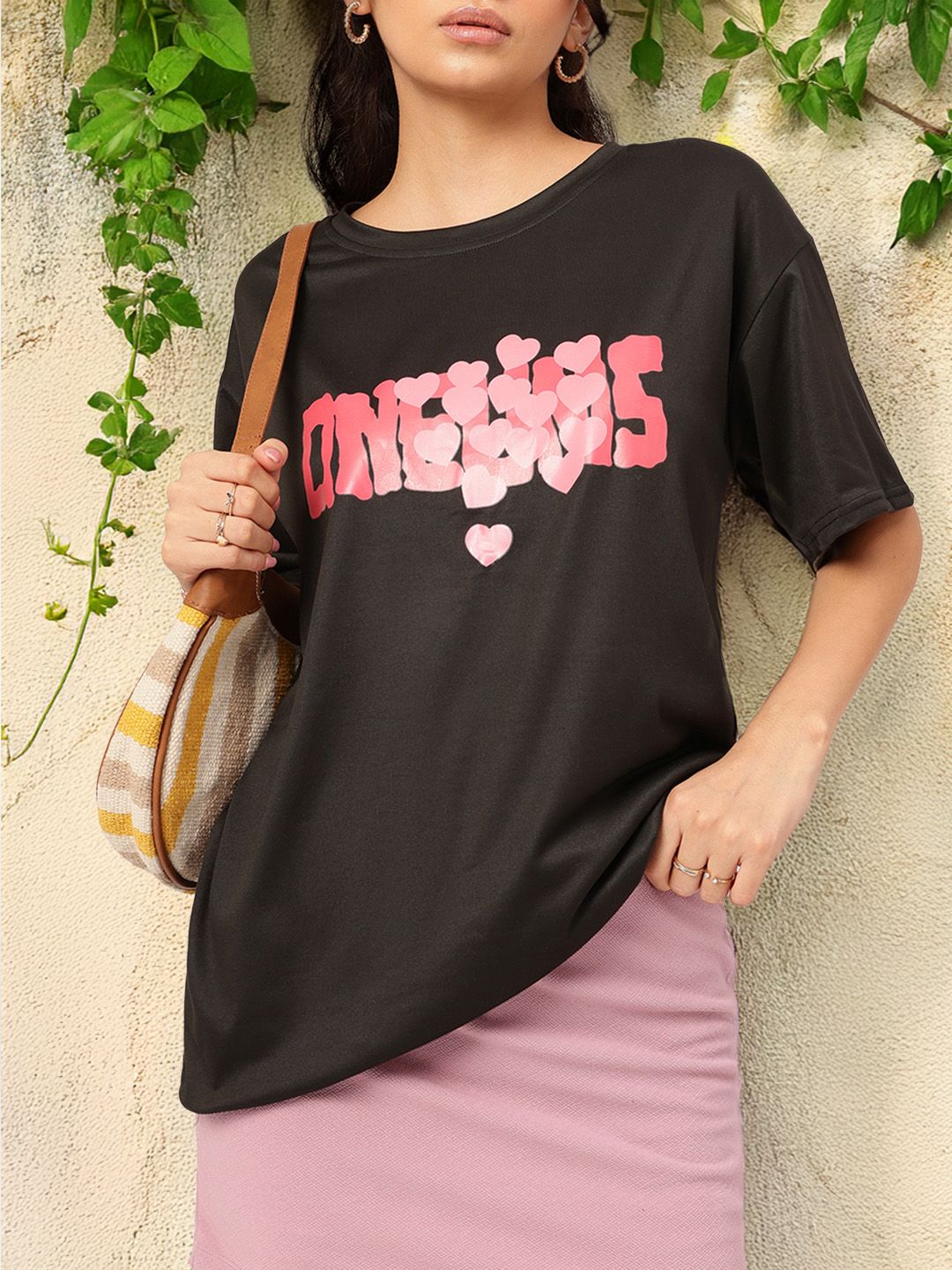 DressBerry Heartthrob Threads Printed Relaxed T-shirt