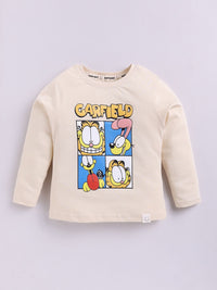 Happy Faces Boys Garfield Printed Pure Cotton T-shirt