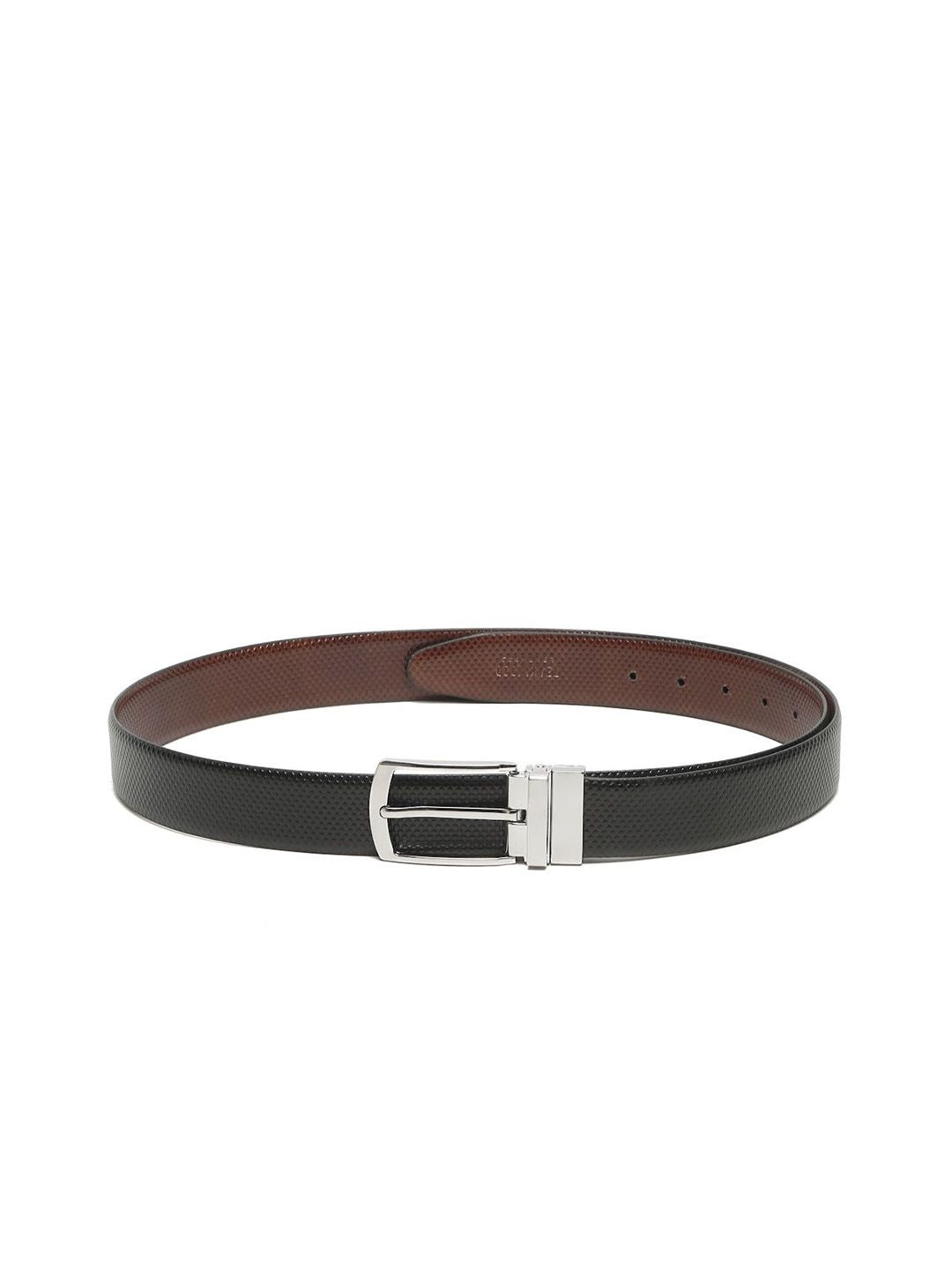 Teakwood Leathers Men Textured Leather Reversible Formal Belt