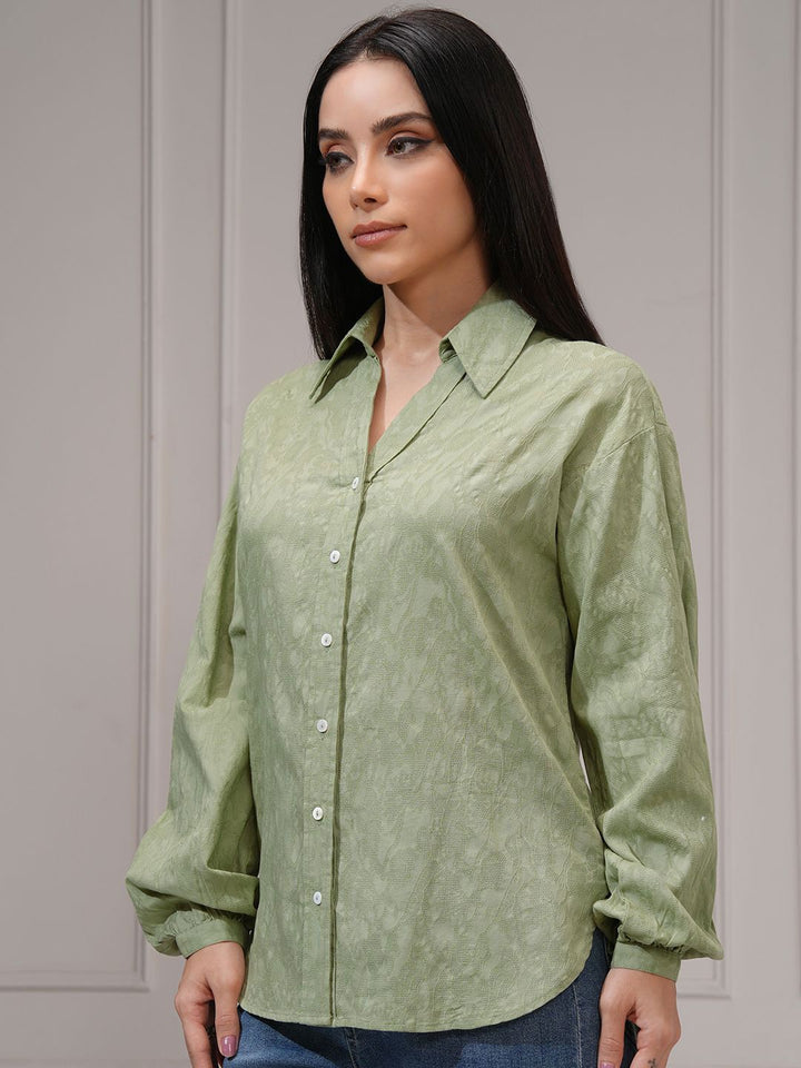 Tokyo Talkies Women Button Down Full Sleeve Shirt