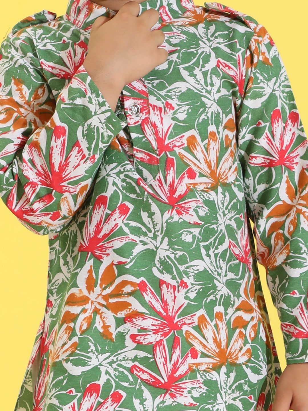 Cutiekins Boys Floral Printed Regular Kurta with Pyjamas