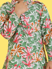 Cutiekins Boys Floral Printed Regular Kurta with Pyjamas