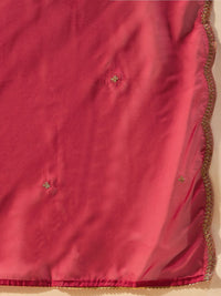 Indo Era Ethnic Motifs Yoke Design Thread Work Liva Straight Kurta With Trousers & Dupatta
