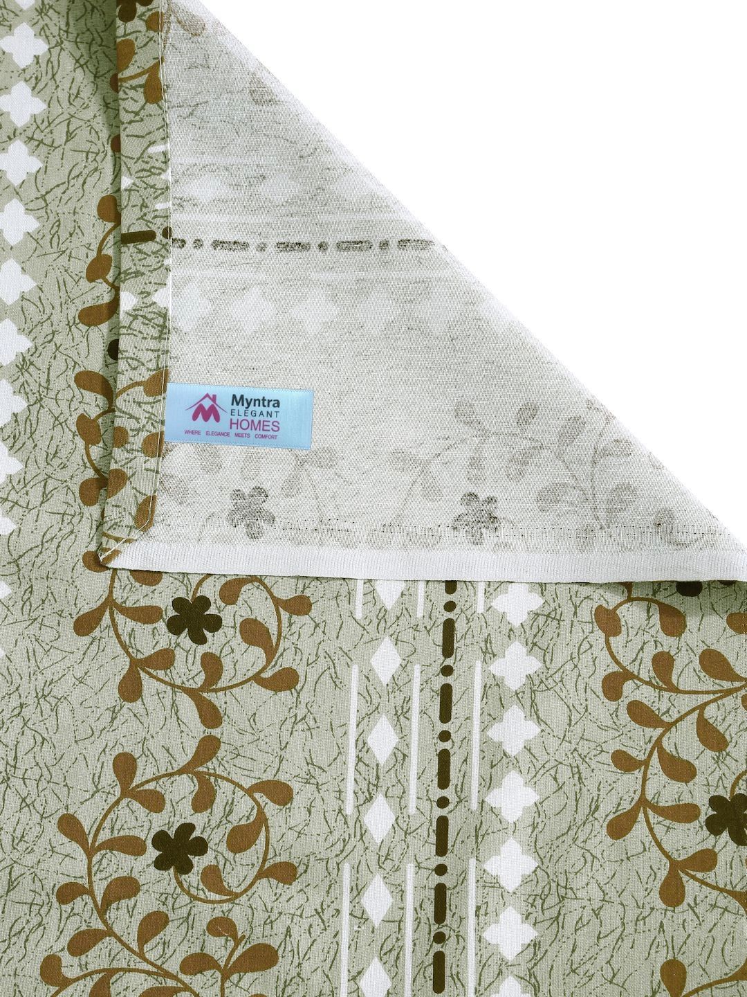 Myntra Elegant Homes Green Floral Pure Cotton 400 TC King Bedsheet Set 2.5m x 2.25m