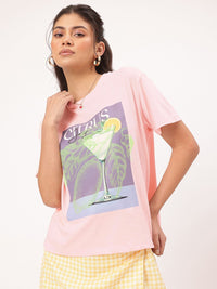 DressBerry Citrus Circuit Printed Relaxed Fit T-shirt