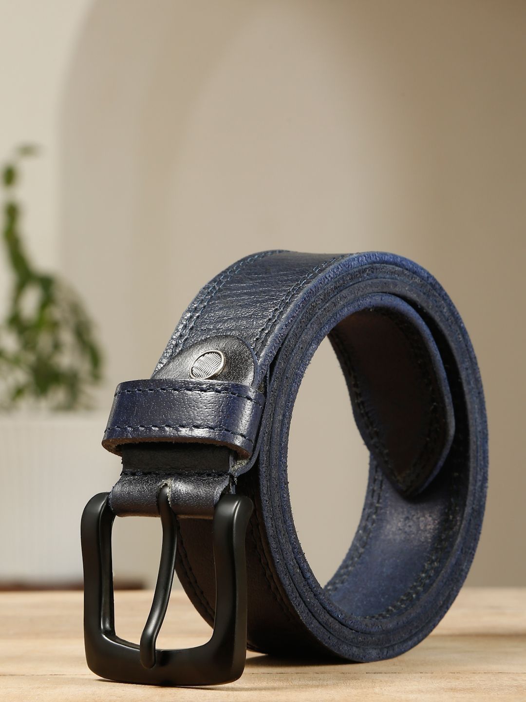 Teakwood Leathers Men Textured Leather Belt