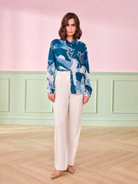 AND Floral Print Shirt Style Top
