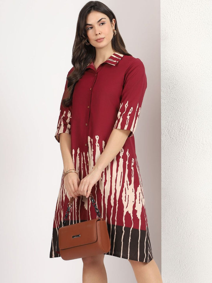 Mamicha Print Shirt Dress