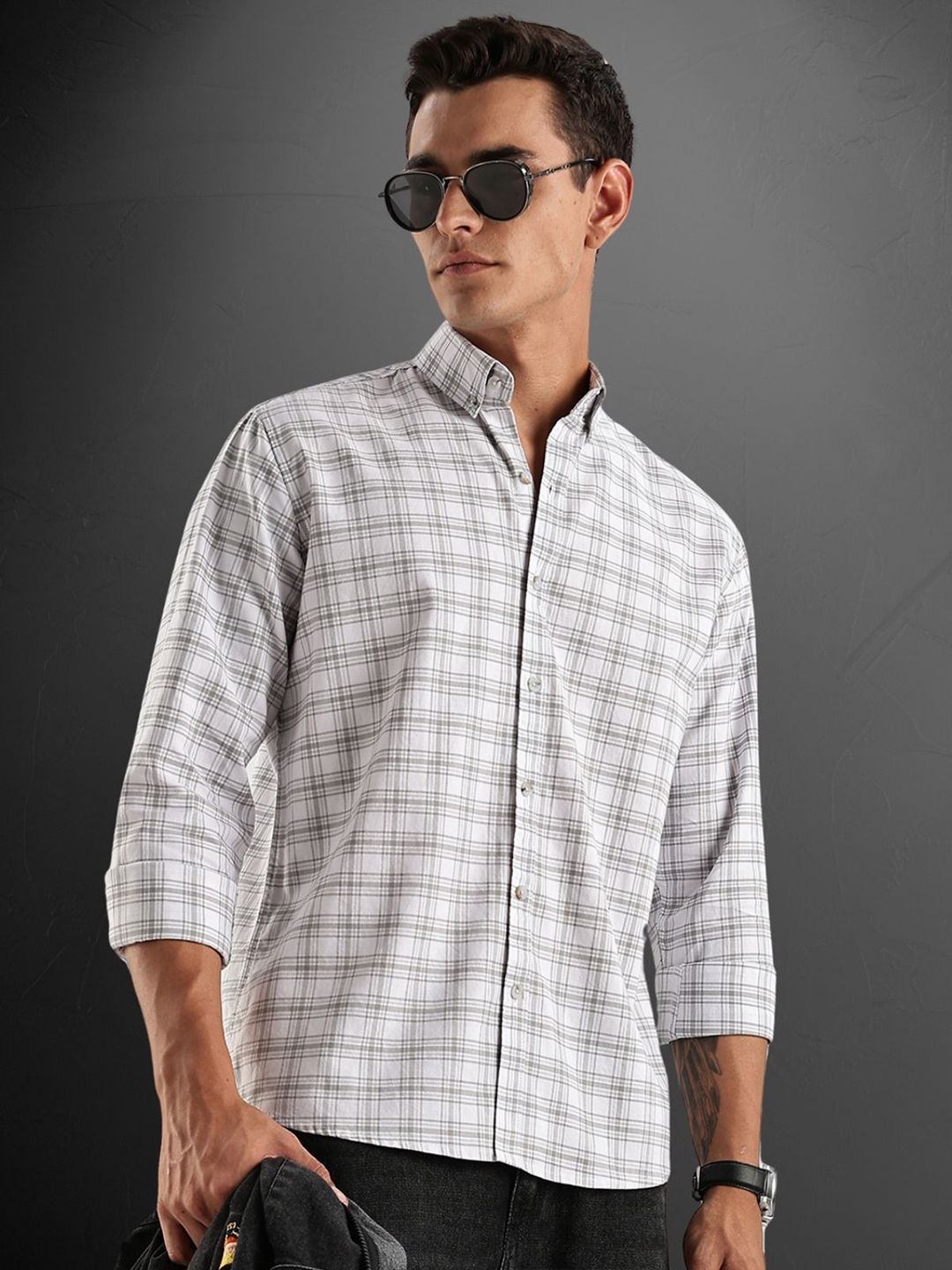 ADRO Standard Tartan Checks Baju Kasual Kapas