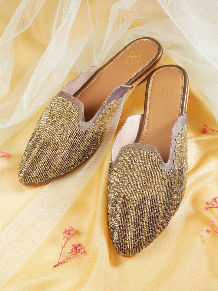 House of Pataudi Embellished Mules