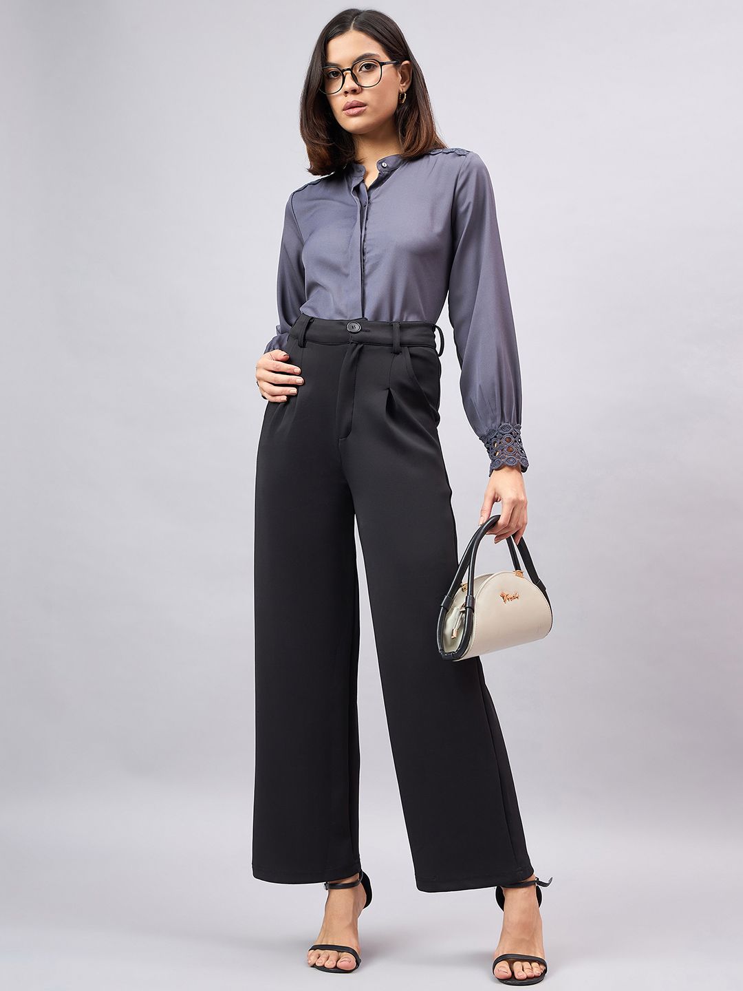 Style Quotient Women Solid Mandarin Collar Top