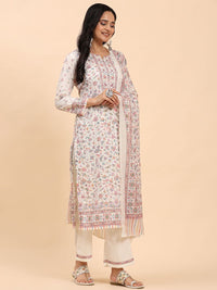 Mamicha Women Ethnic Motifs Printed Regular Pure Cotton Kurta with Palazzos & With Dupatta