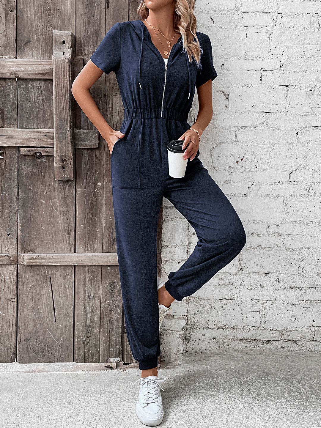 DressBerry Hooded Basic Jumpsuit