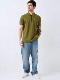 SPYKAR Men Solid Polo Collar Cotton Slim Fit T-shirt