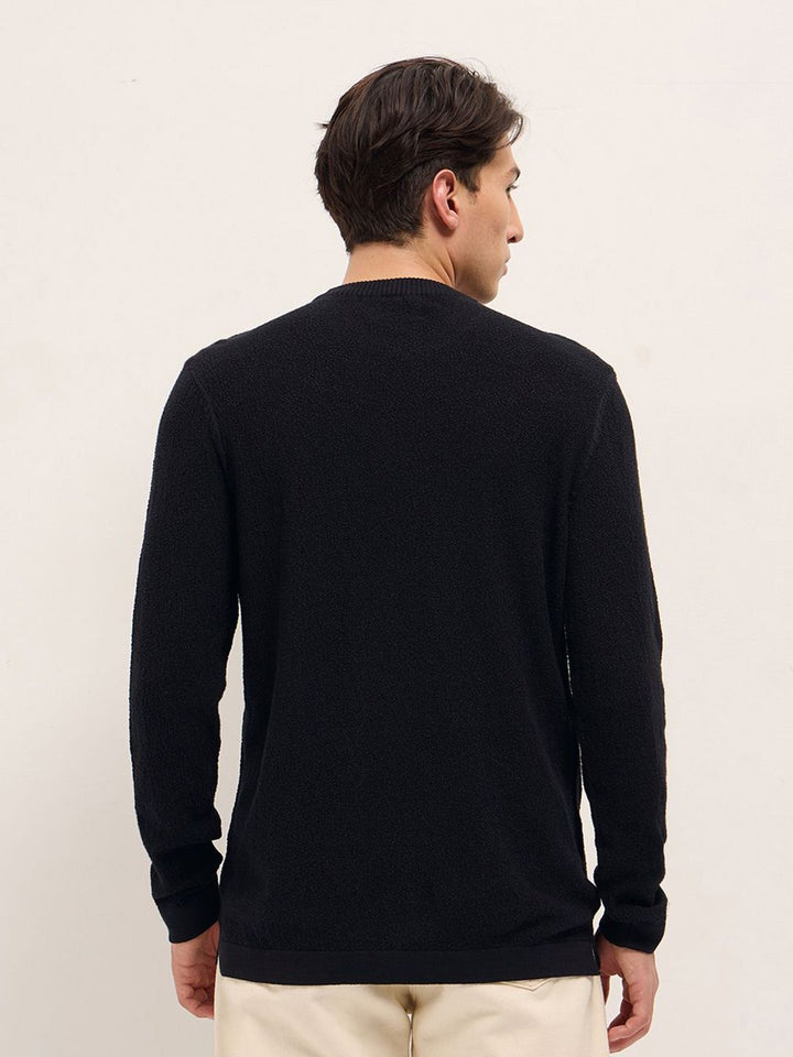 THE BEAR HOUSE Men Solid Round Neck Cotton T-shirt