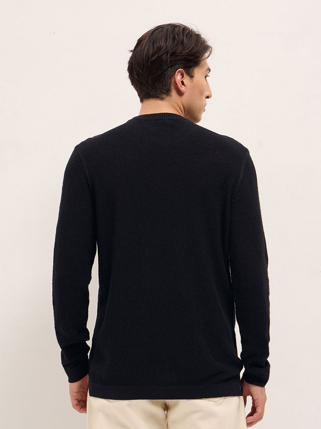 THE BEAR HOUSE Men Solid Round Neck Cotton T-shirt