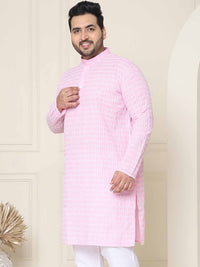 SOJANYA PLUS Geometric Embroidered Mandarin Collar Pure Cotton Straight Kurta
