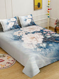 Myntra Elegant Homes Blue Floral 300 TC King Double 7D Cadar dengan 2 Sarung Bantal