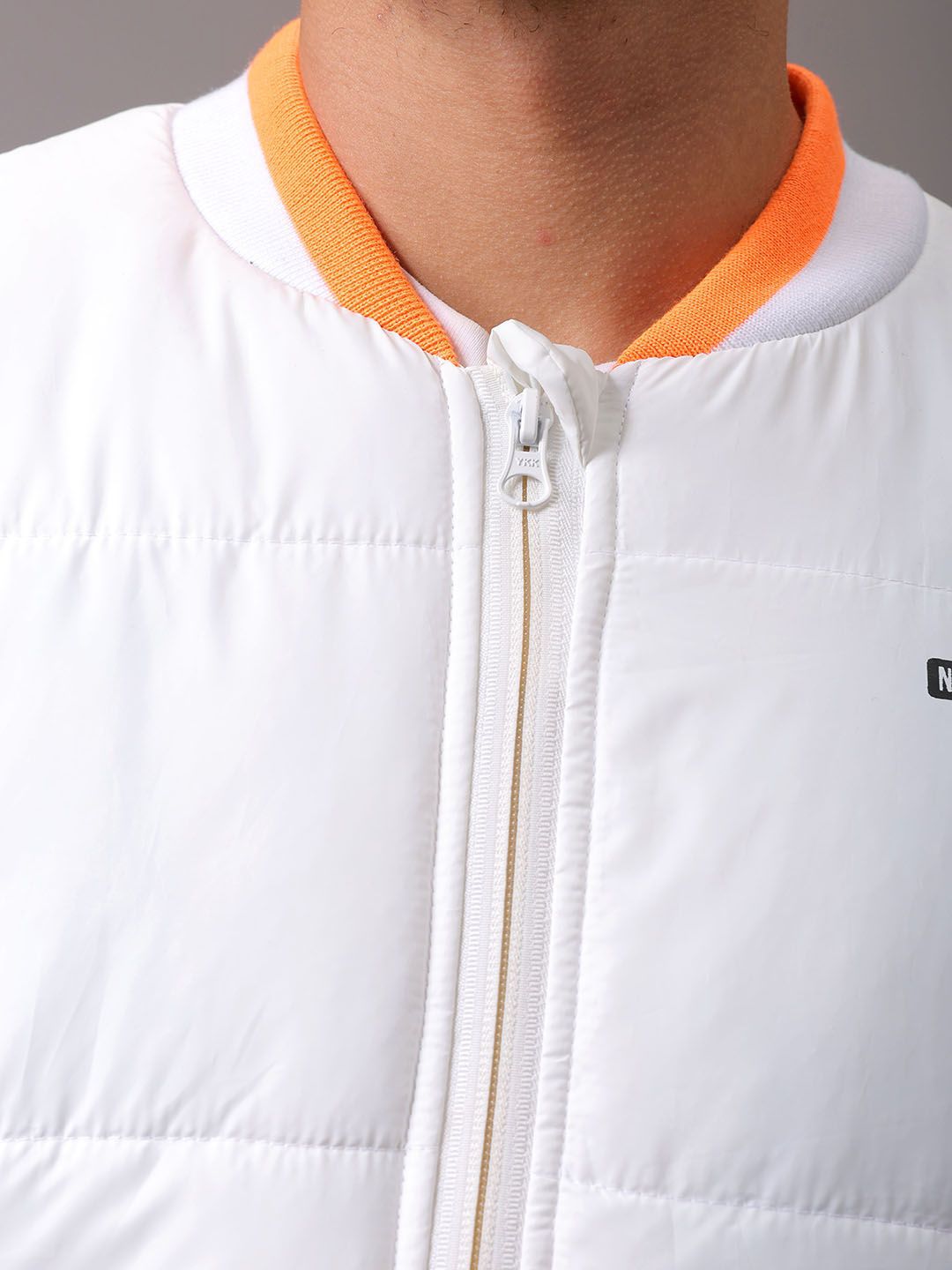 The Indian Garage Co Men Colourblock Slim Fit Puffer Jacket