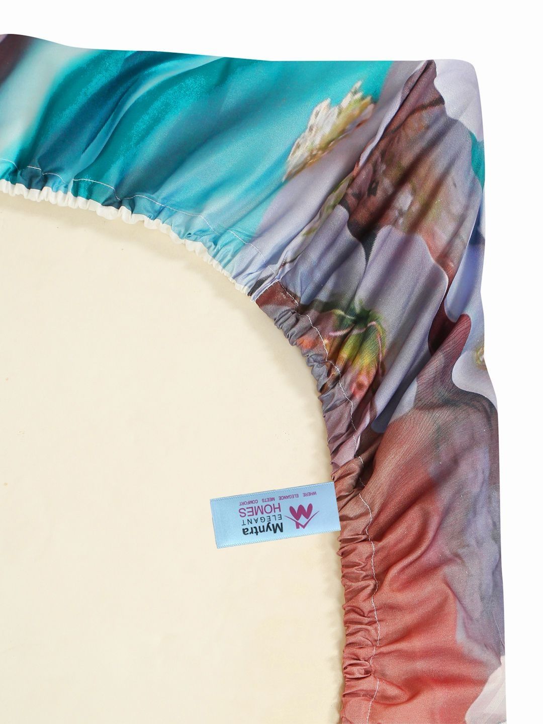 Myntra Elegant Homes Bunga-bunga Berbilang Warna 300 TC Cadar Single dengan 1 Sarung Bantal