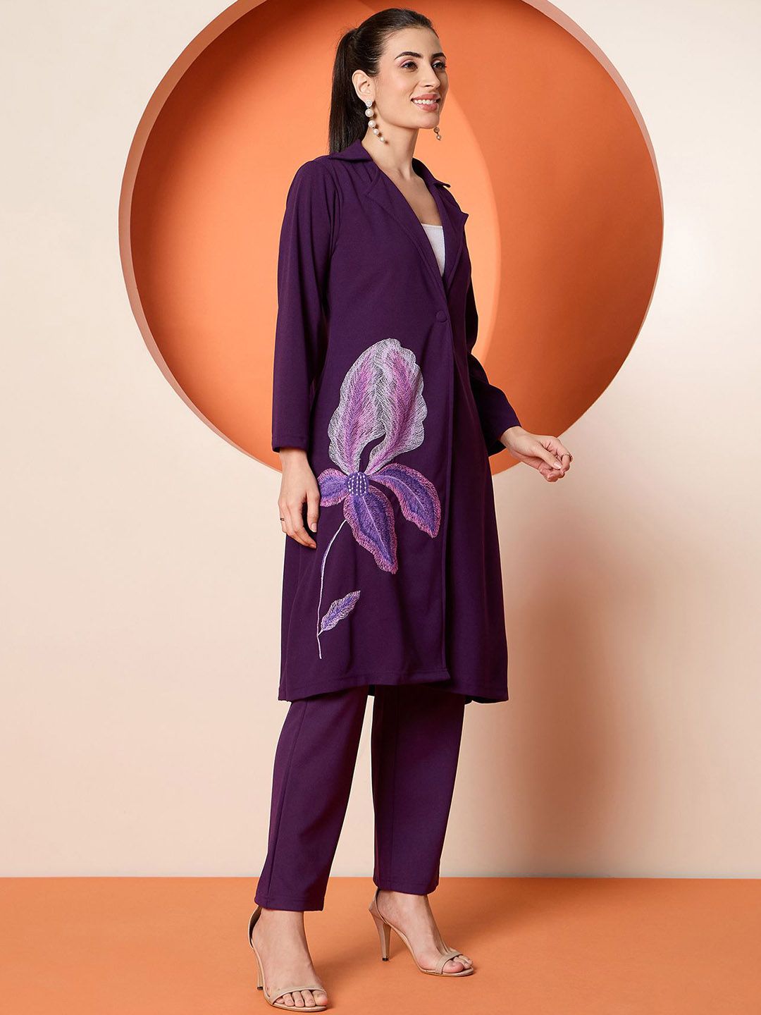 Antheaa Embroidered Coat & Trouser Co-Ords