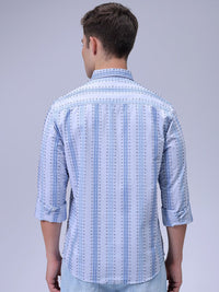 The Indian Garage Co Men Slim Fit Spread Collar Textured Cotton Casual Shirt