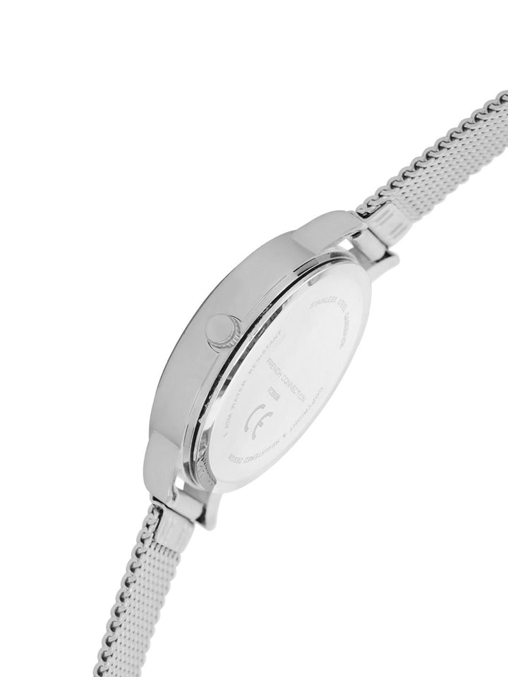 French Connection Women Embellished Dial & Stainless Steel Bracelet Style Straps Analogue Watch FCB8SM