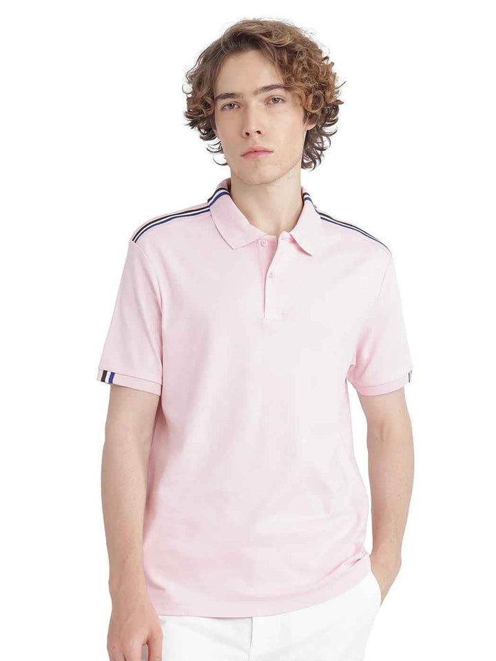 RARE RABBIT Men Polo Collar Applique T-shirt