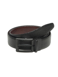 Teakwood Leathers Men Textured Leather Reversible Formal Belt