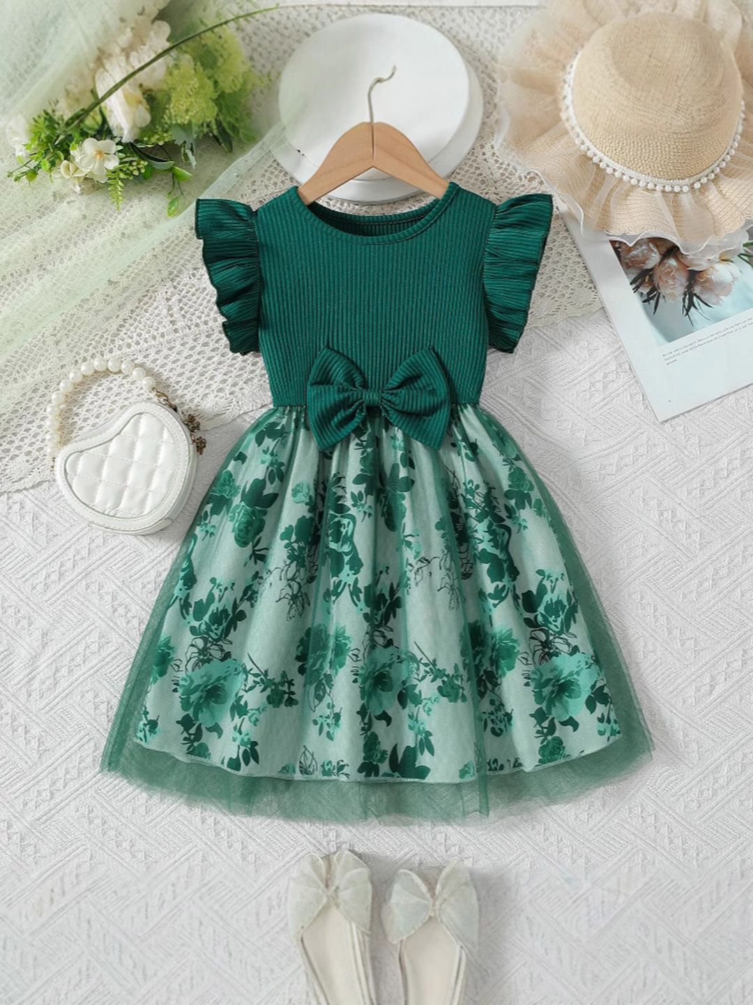 YK Floral Fit & Flare Dress