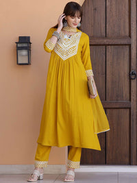 KALINI Women Embroidered Regular Thread Work Kurta with Trousers & Dupatta