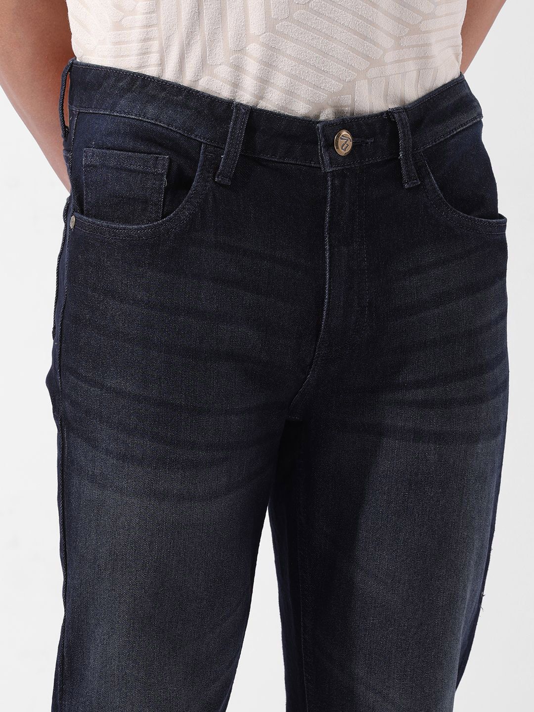 The Indian Garage Co Men Slim Fit Mid-Rise Stretchable Light Fade Jeans