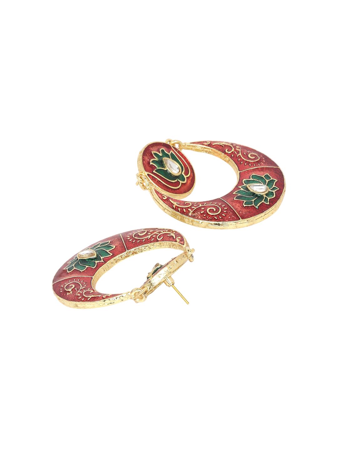 Anouk Gold-Plated Cubic Zirconia Studded Contemporary Drop Earrings