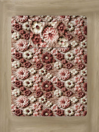 Myntra Elegant Brown Floral Printed Dilengkapi 300 TC Single Cadar 7D & 1 Sarung Bantal