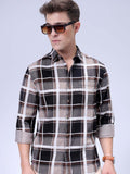The Indian Garage Co Men Spread Collar Tartan Checked Casual Shirt