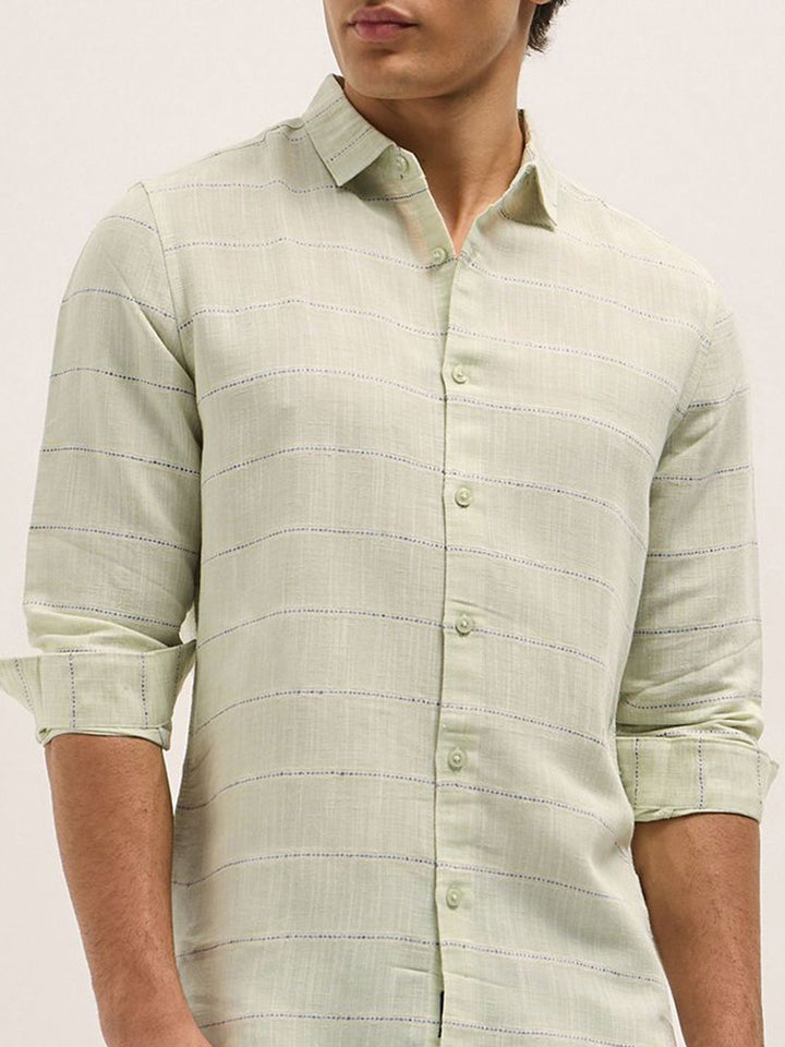 THE BEAR HOUSE Men Slim Fit Horizontal Stripes Opaque Striped Casual Shirt