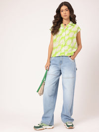 DressBerry Retro Blooms Floral Print Cuban Collar Shirt