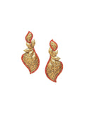 Anouk Red Gold-Plated Contemporary Drop Earrings