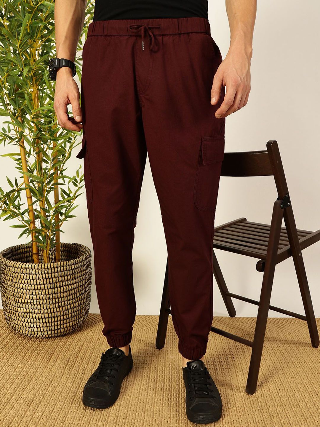 Thomas Scott Men Smart Slim Fit Cargos Trousers