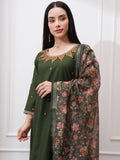 Vishudh Women Ethnic Motifs Embroidered Regular Thread Work Kurta with Trousers & With Dupatta