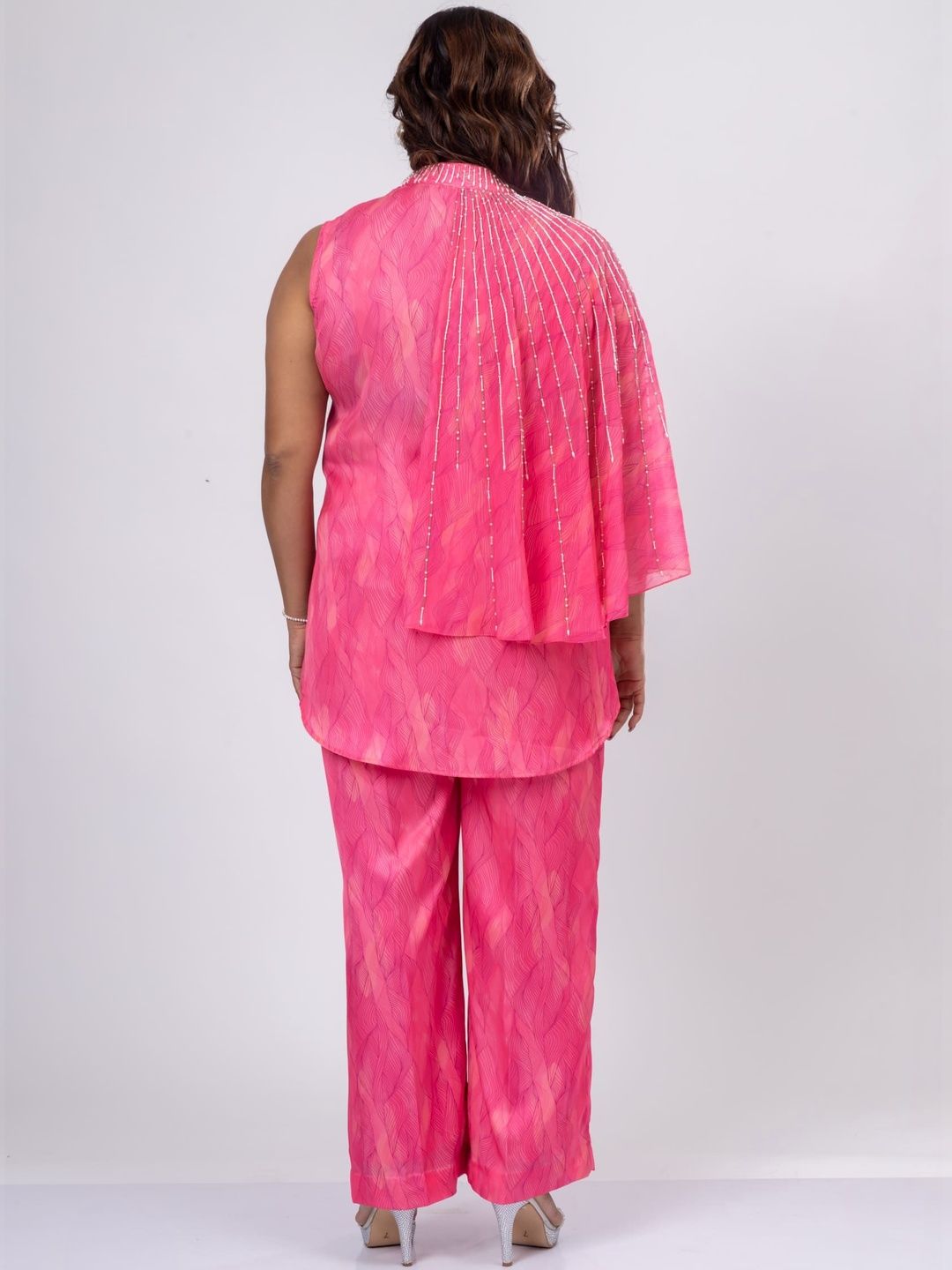 Mamicha Printed Mandarin Collar Top & Trousers Co-Ords