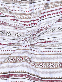 Monte Carlo White & Brown Ethnic Motifs Mild Winter 210 GSM Double Bed Duvet