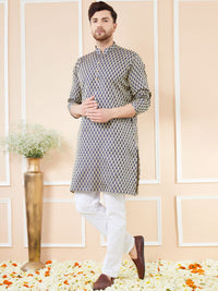 See Designs Ethnic Motifs Woven Design Long Sleeves Regular Straight Kurta & Pyjama