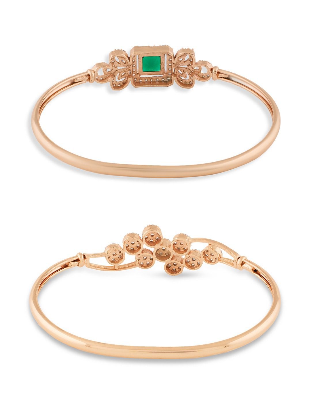 Set Mutiara Zaveri 2 Gelang Kada Cubic Zirconia Rose Saduran Emas