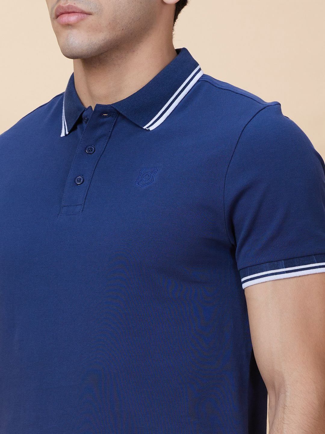 Being Human Men Solid Polo Collar Cotton T-shirt