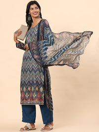 Mamicha Women Printed Regular Pure Cotton Kurta with Palazzos & With Dupatta