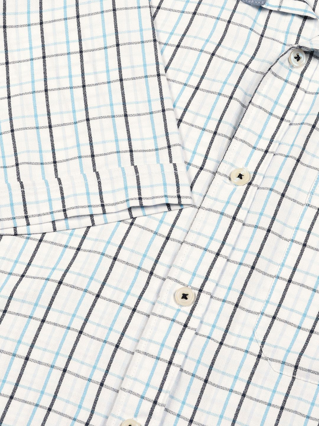 Thomas Scott Men Smart Cutaway Collar Tartan Checked Cotton Formal Shirt