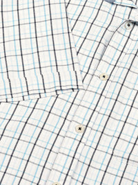 Thomas Scott Men Smart Cutaway Collar Tartan Checked Cotton Formal Shirt